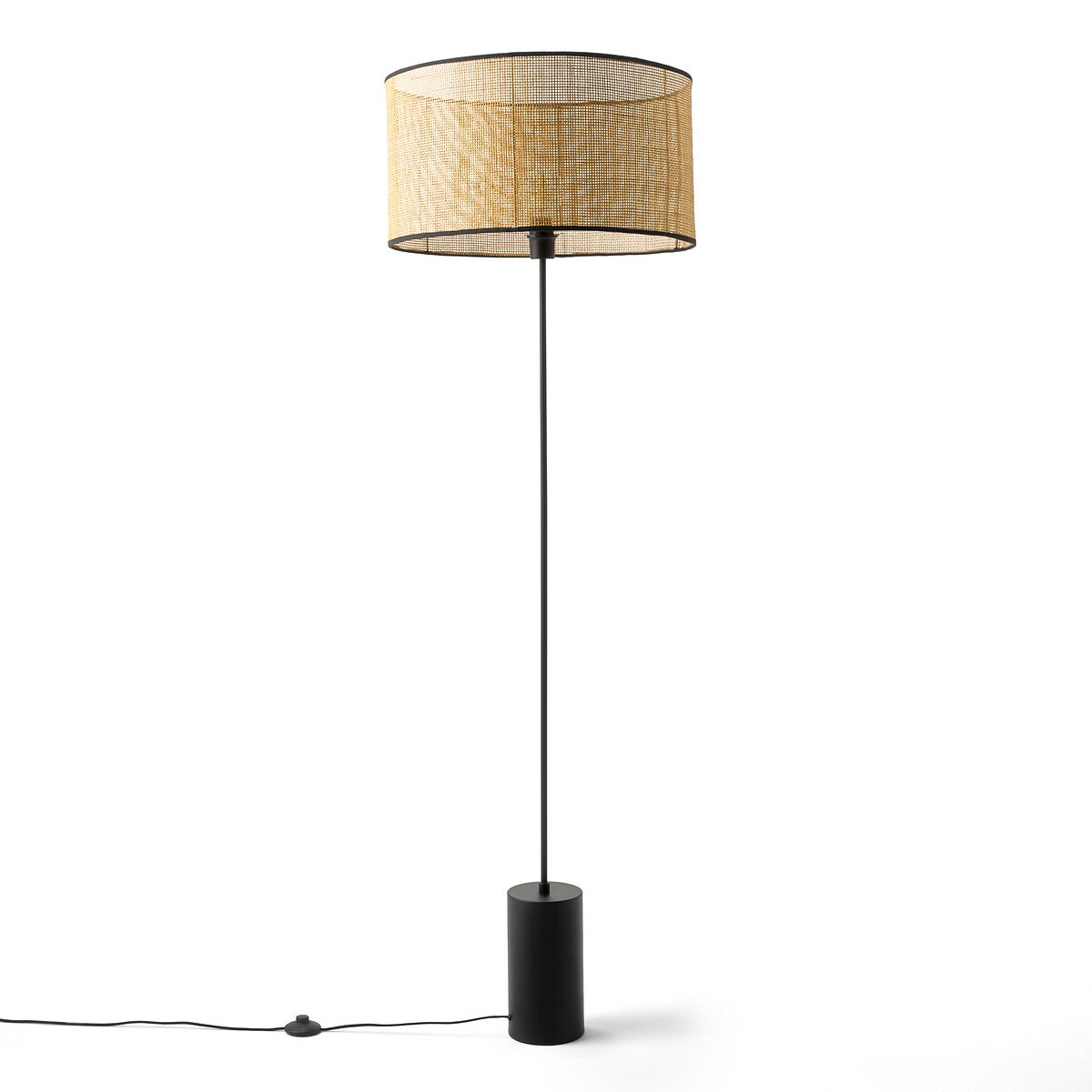 Торшер из металла и плетеного материала