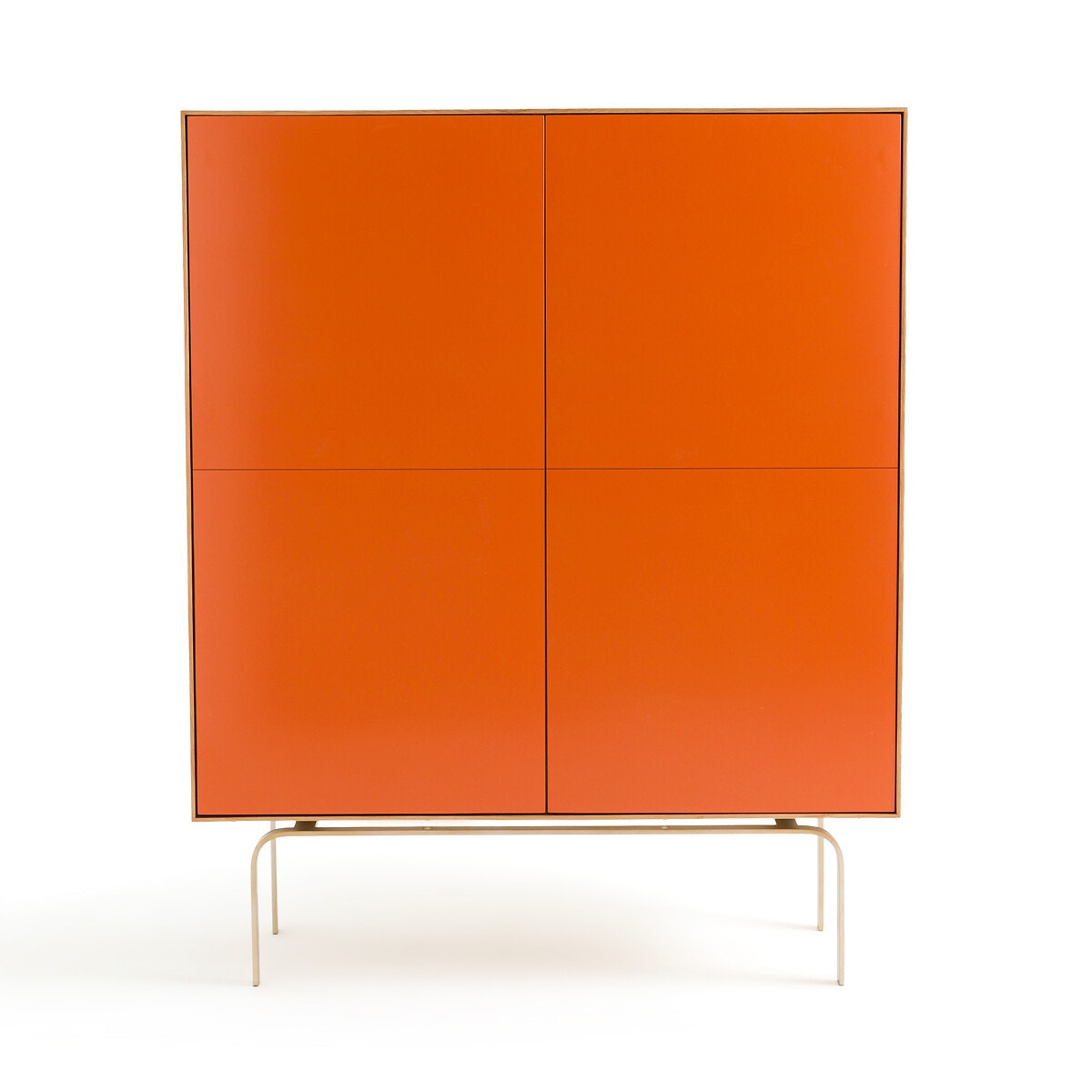 Высокий посудный шкаф, шпон дуба