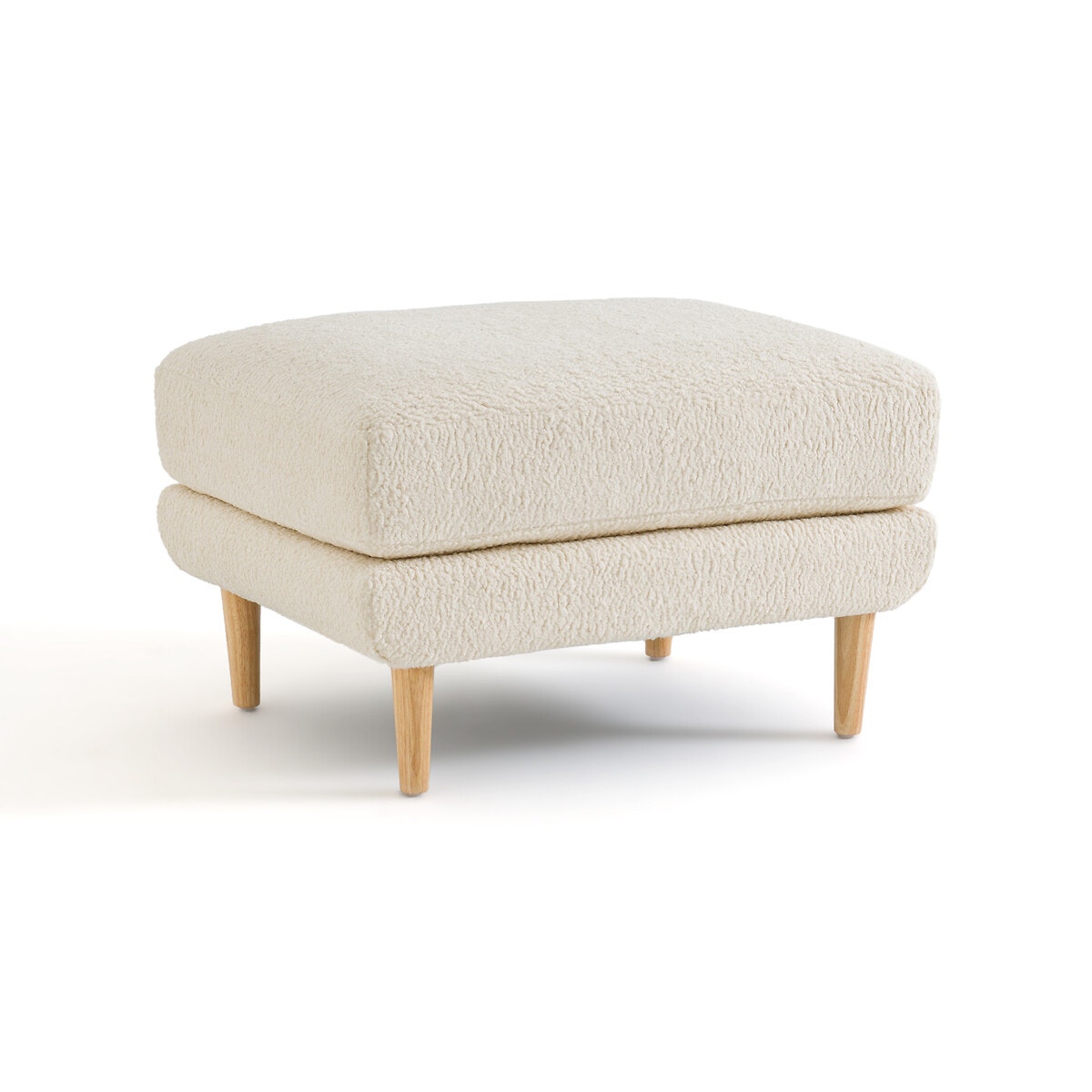 Пуф с обивкой из буклированной ткани