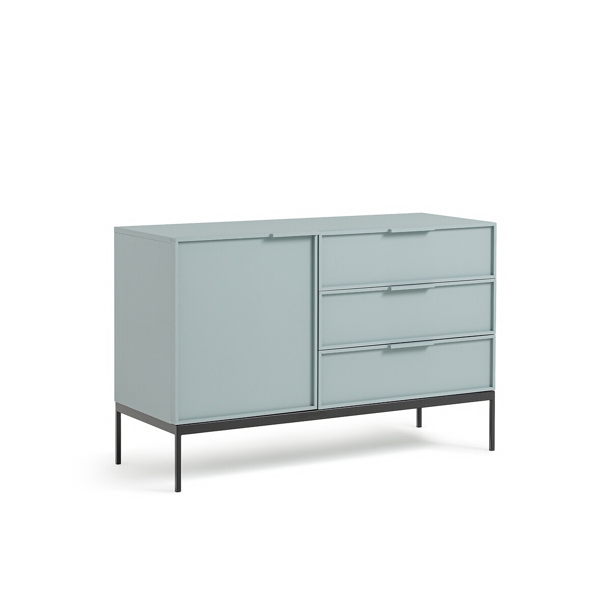 Шкаф для посуды низкий, одна дверца, три ящика (голубой)