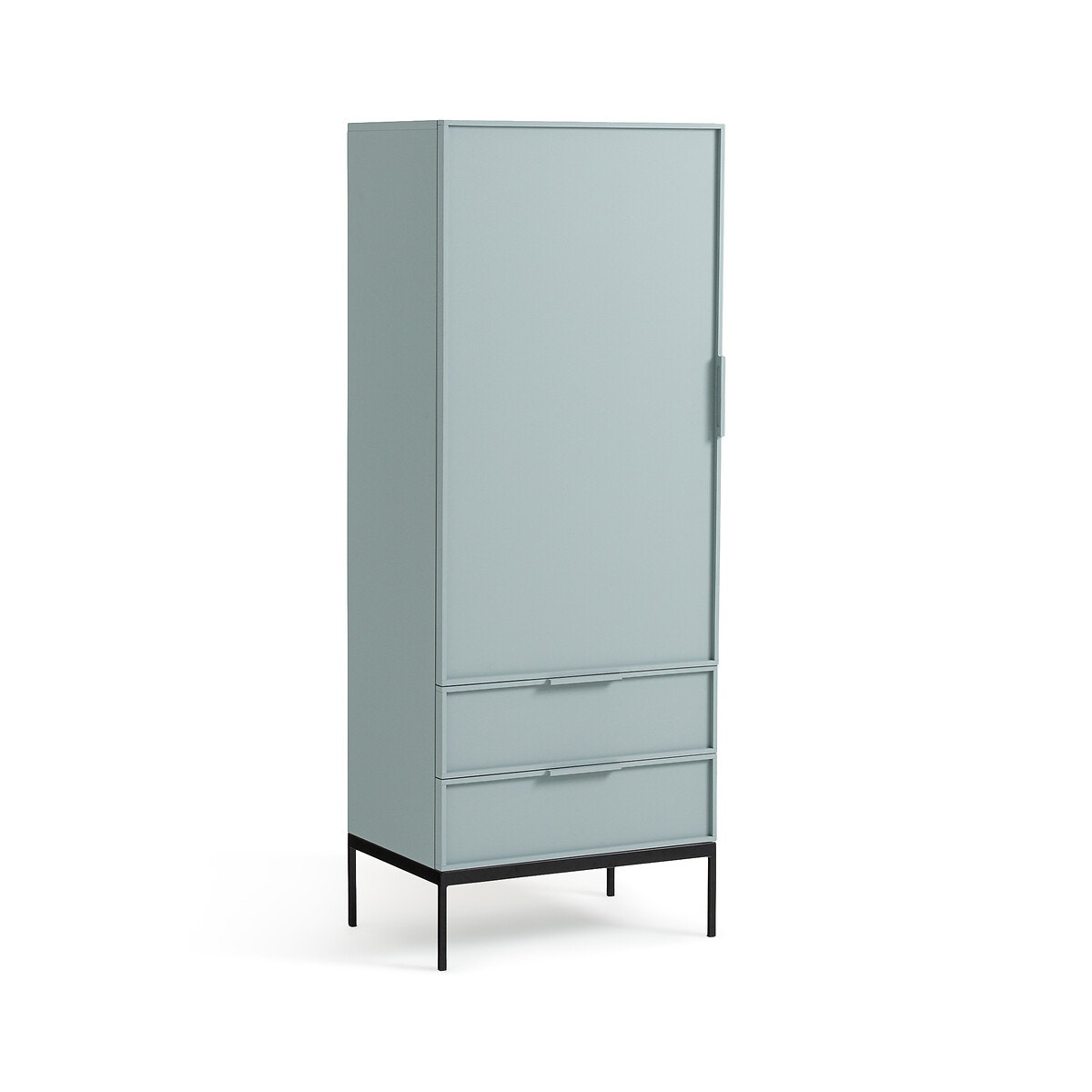 Шкаф для посуды высокий, одна дверца, два ящика (голубой)