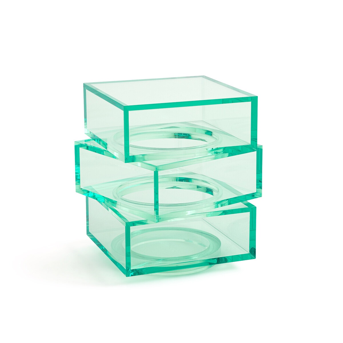 Стол журнальный в форме кубов из акрилового волокна (мятный)