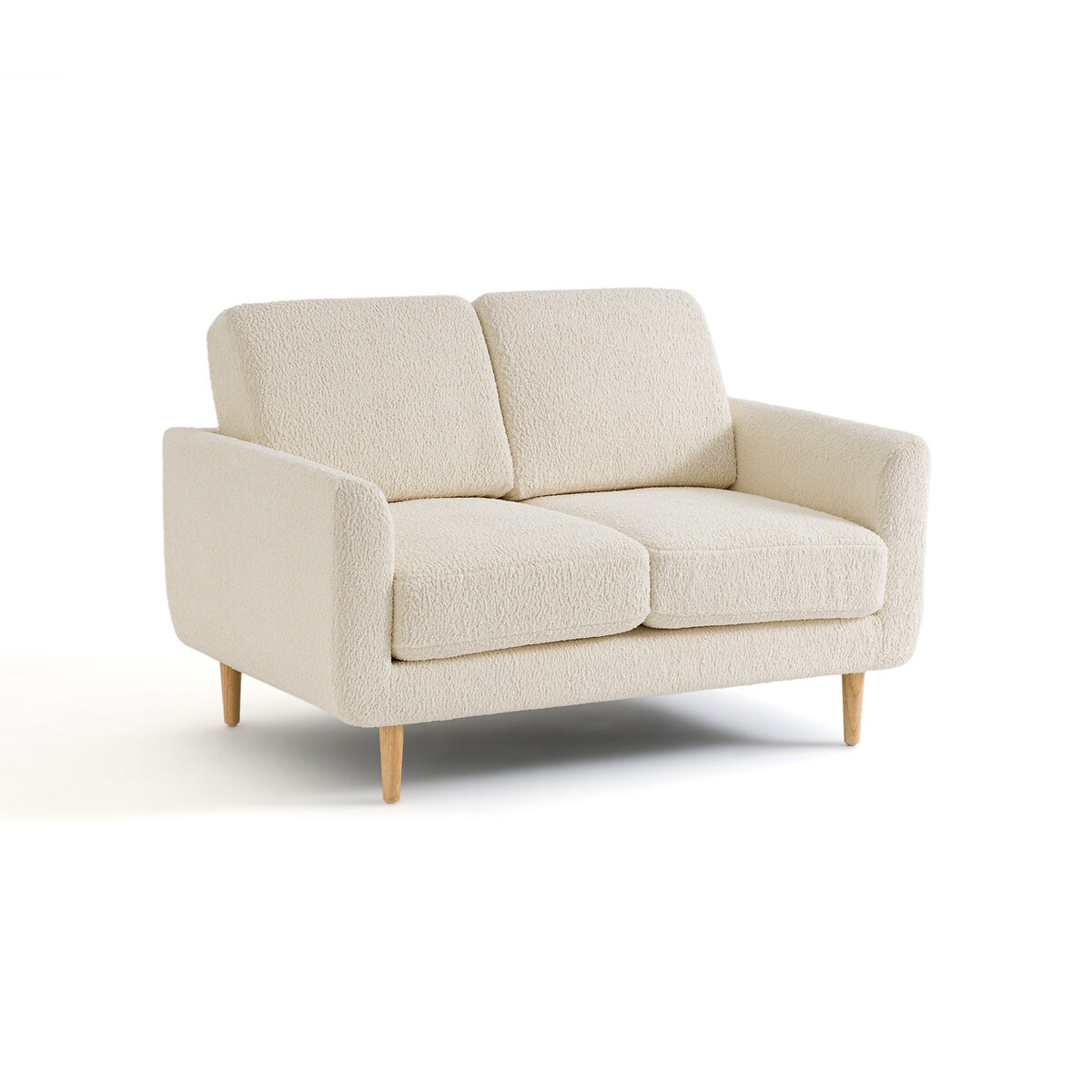 Диван двухместный с обивкой из буклированной ткани