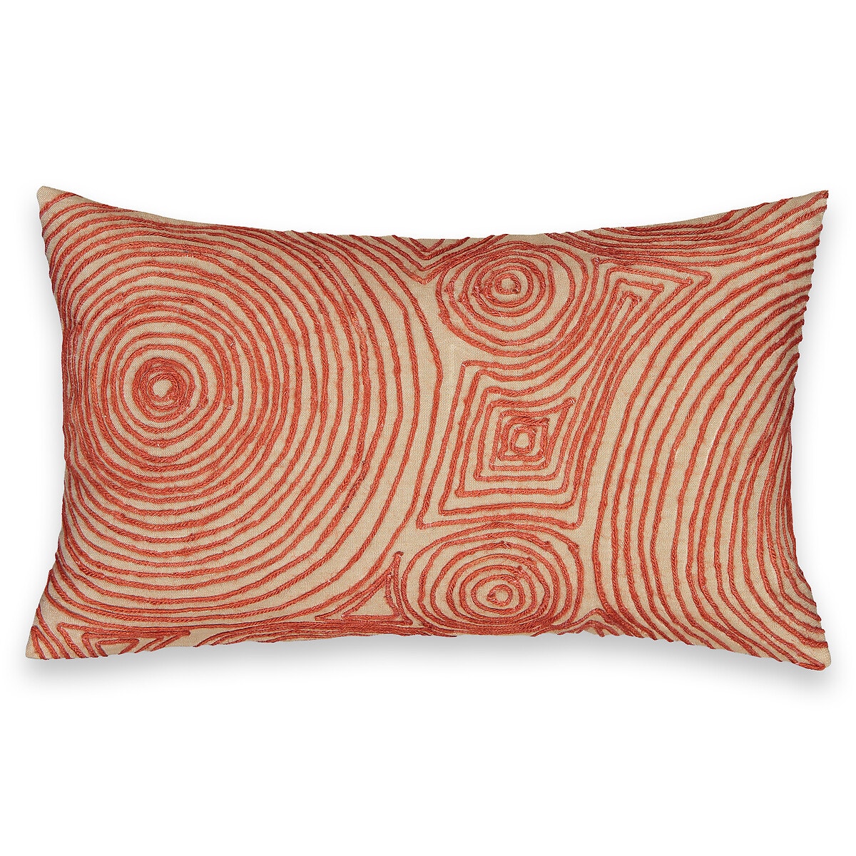 Чехол на подушку с вышивкой из джутового волокна