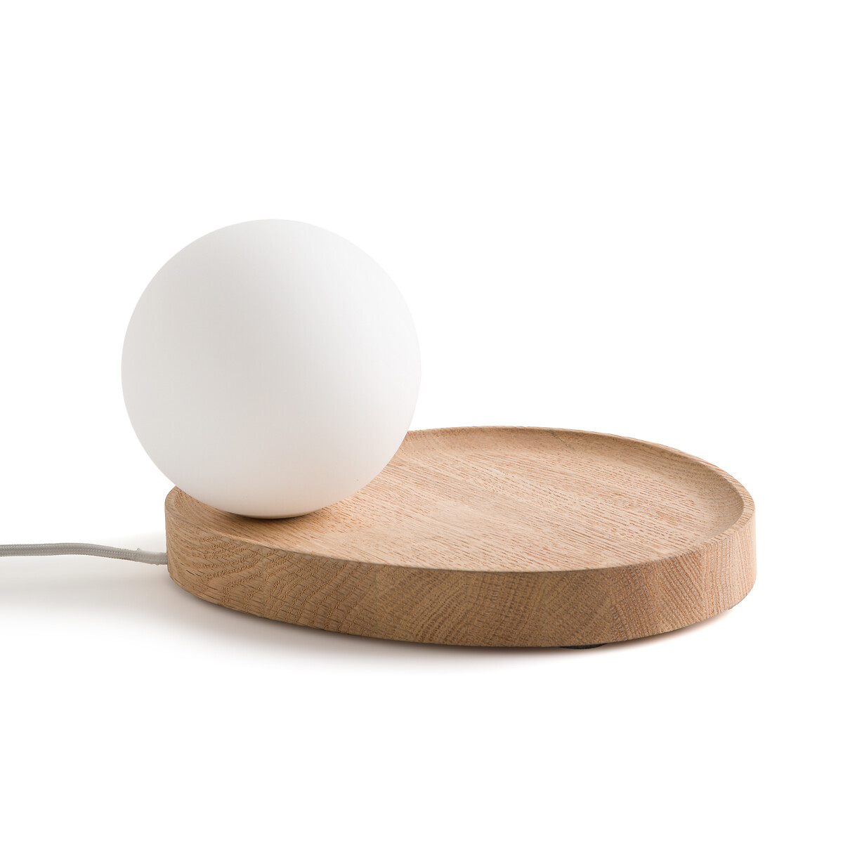 Лампа настольная, шар из опалина/дуба