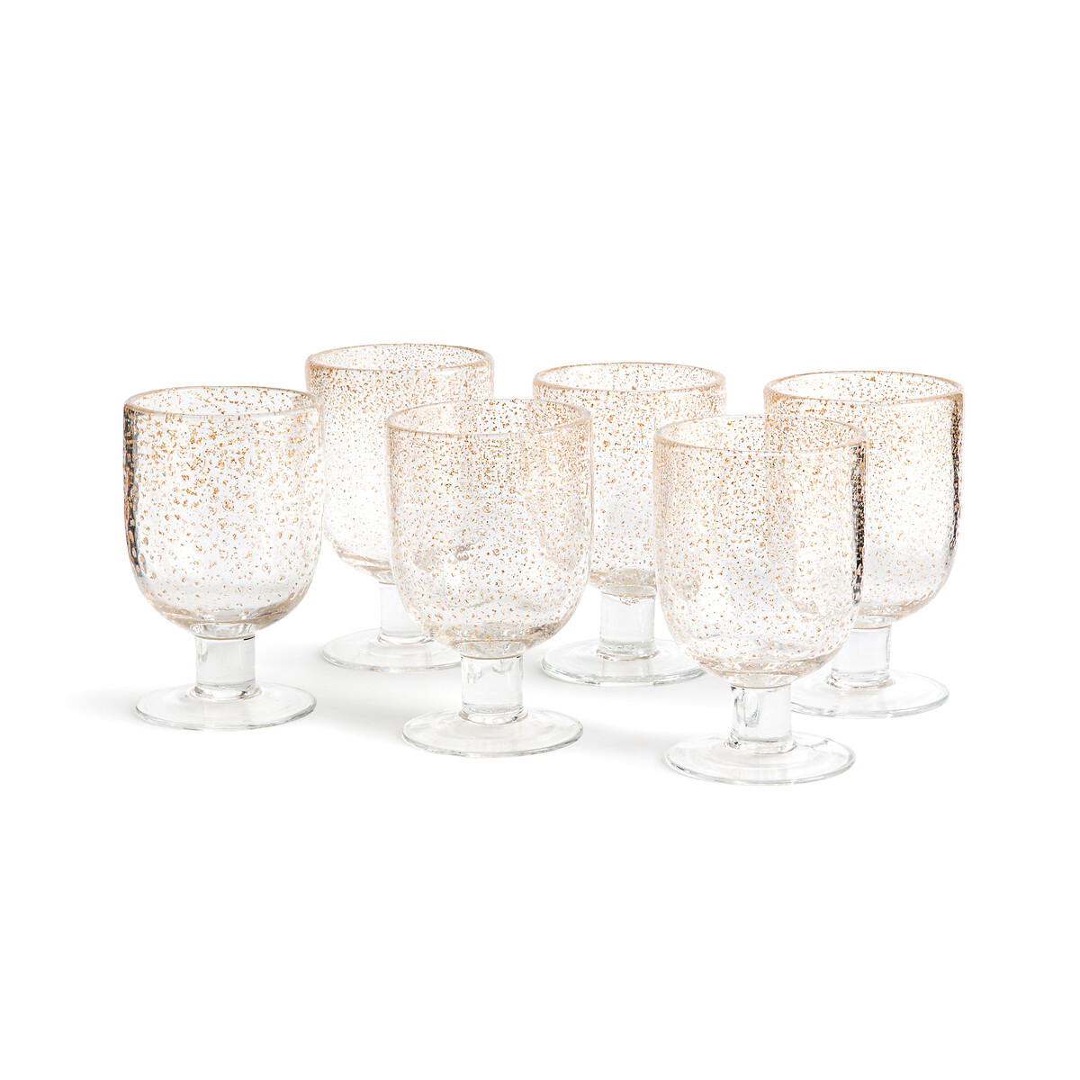 Комплект из шести пузырчатых бокалов на ножке