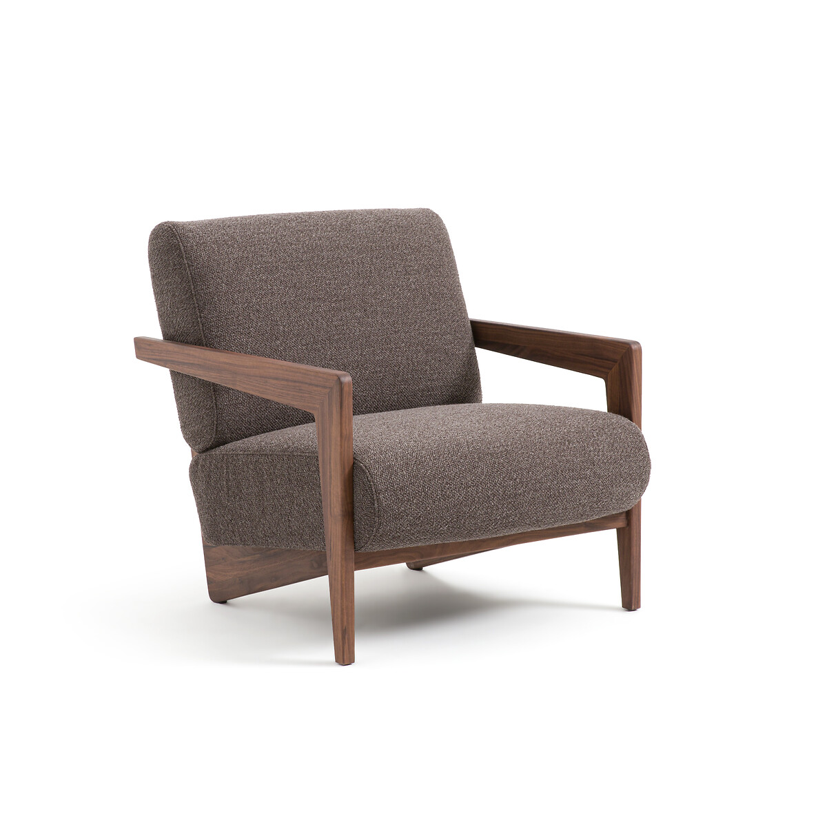 Кресло из массива ореха и ткани букле