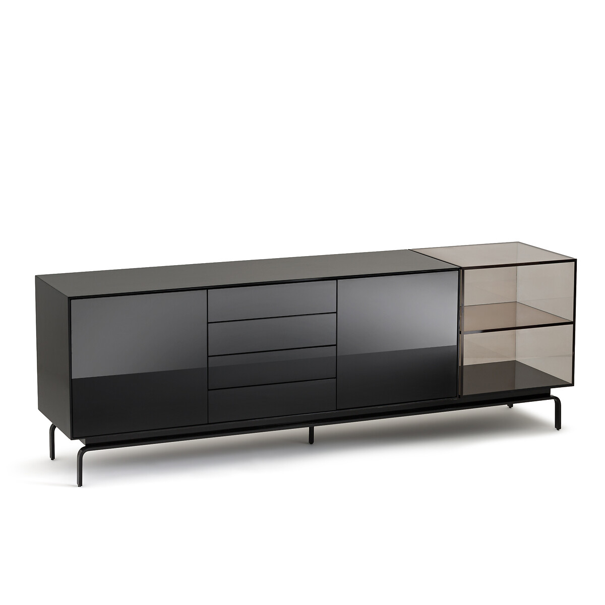 Буфет-анфилада с черным лаковым покрытием