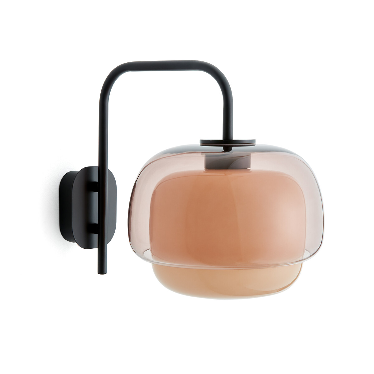 Светильник из цветного стекла и стали (бледно-розовый)