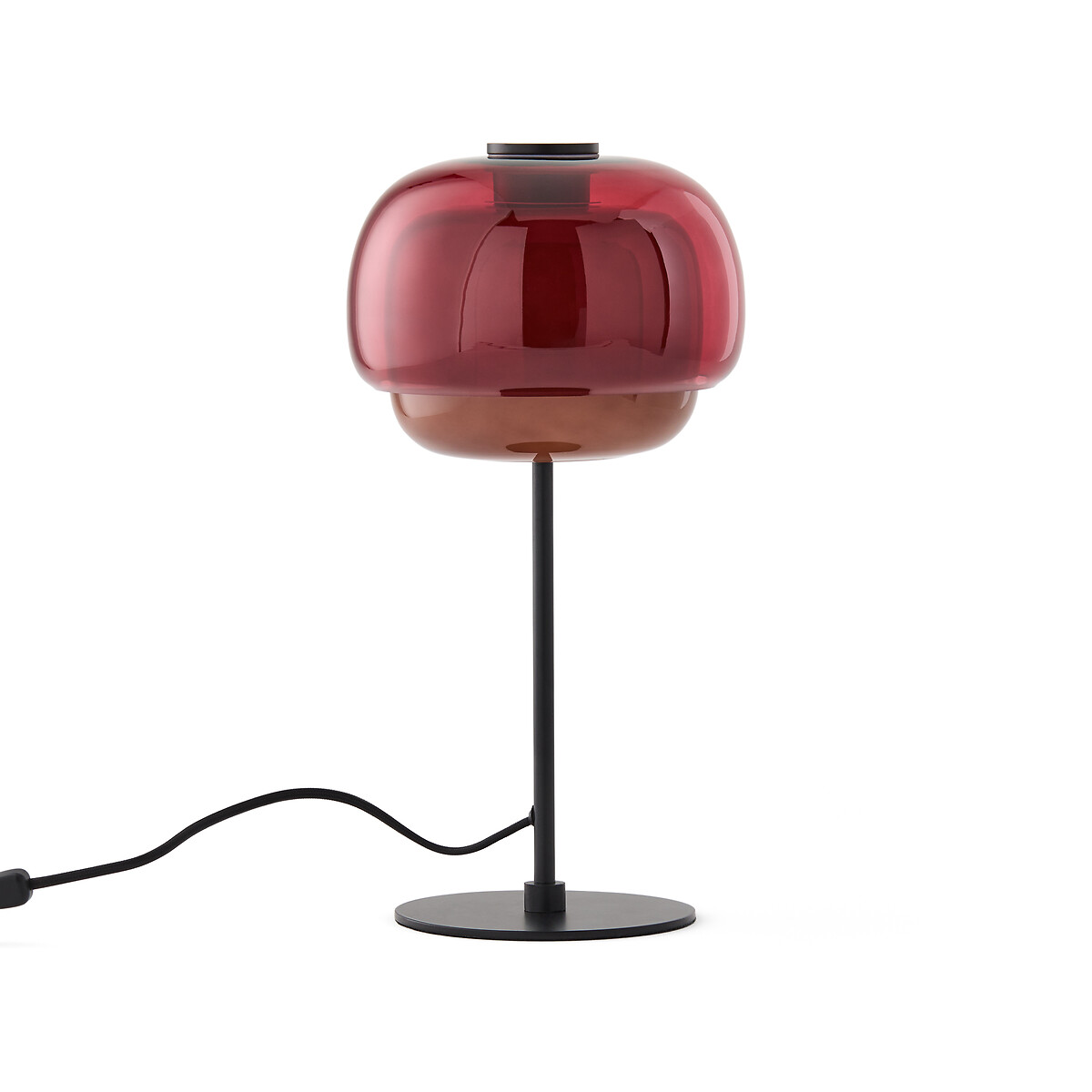 Настольная лампа из цветного стекла (красный)