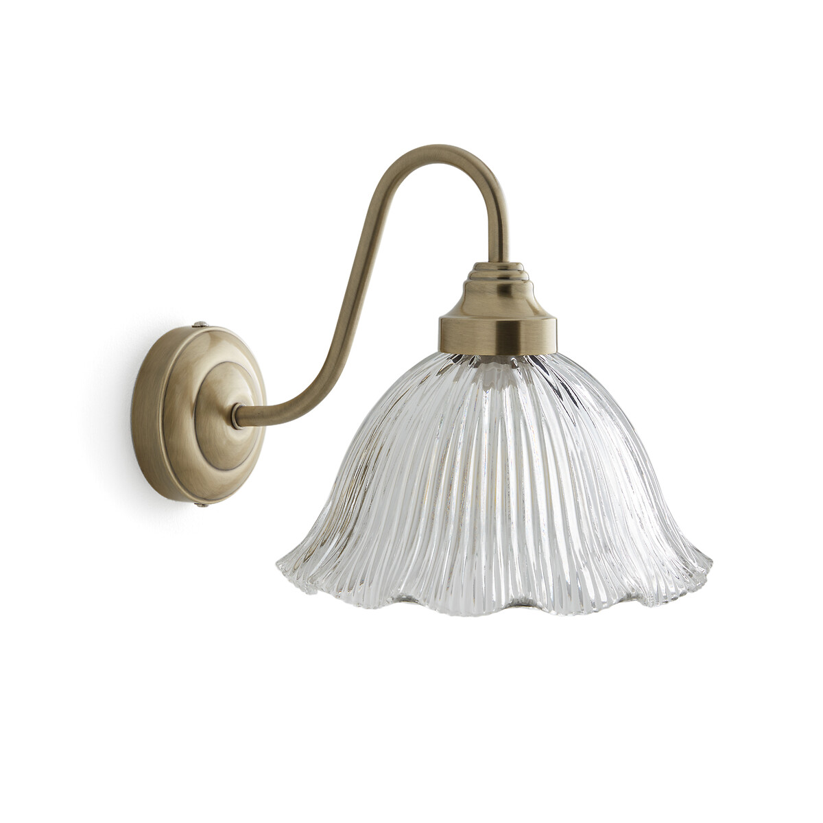 Бра из рифленого стекла и железа под латунь