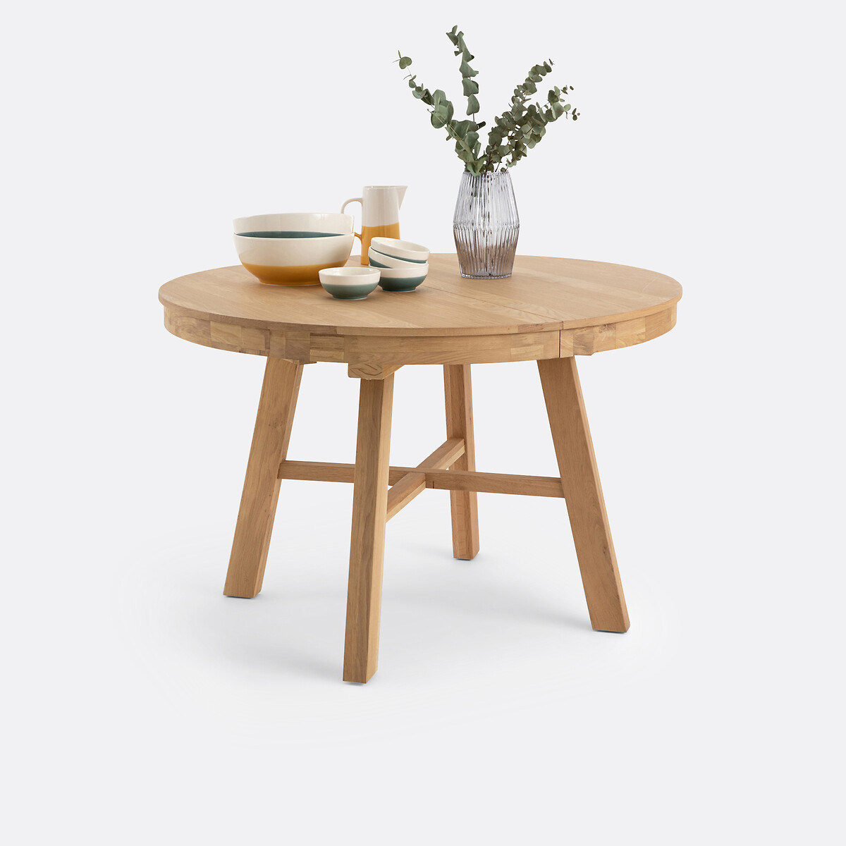 Стол круглый раскладной из массива дуба