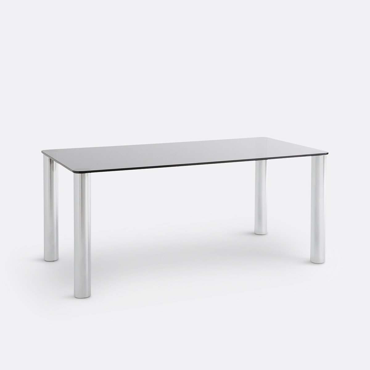Стол из хромированной стали и закаленного стекла