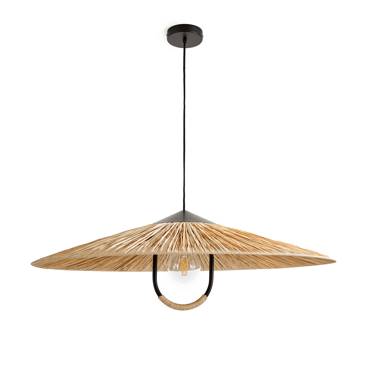 Светильник из металла и рафии