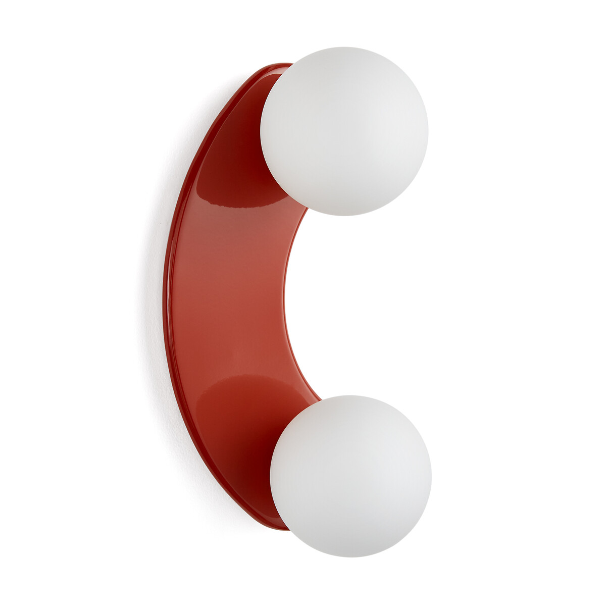 Светильник двойной из металла и опалового стекла