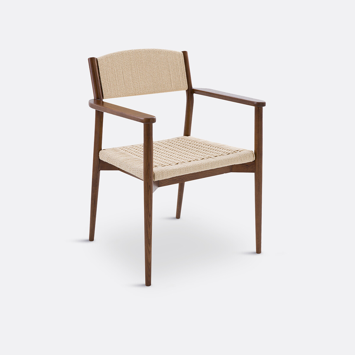 Кресло из массива ясеня с плетением