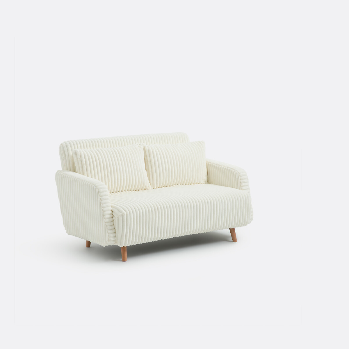 Диван раскладной из велюра в большой рубчик 2-местный