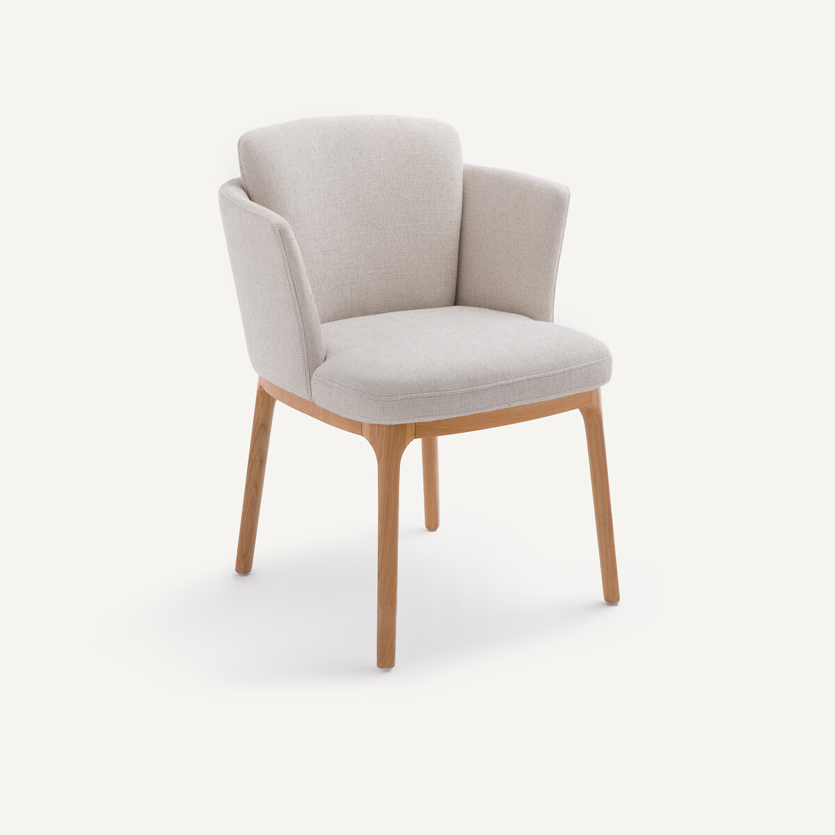 Кресло из дуба и фактурной ткани (серо-бежевый)