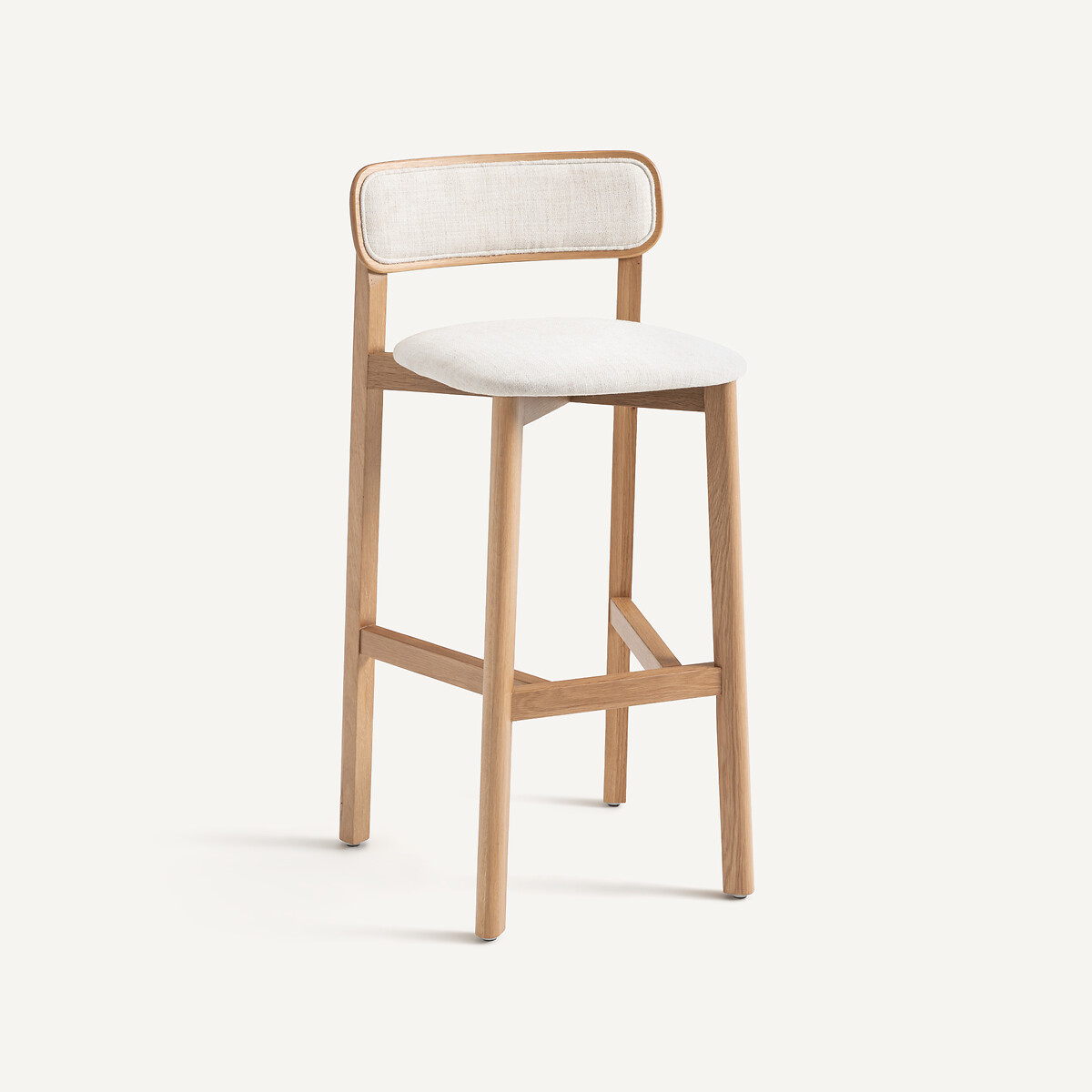 Стул барный изо льна и дуба