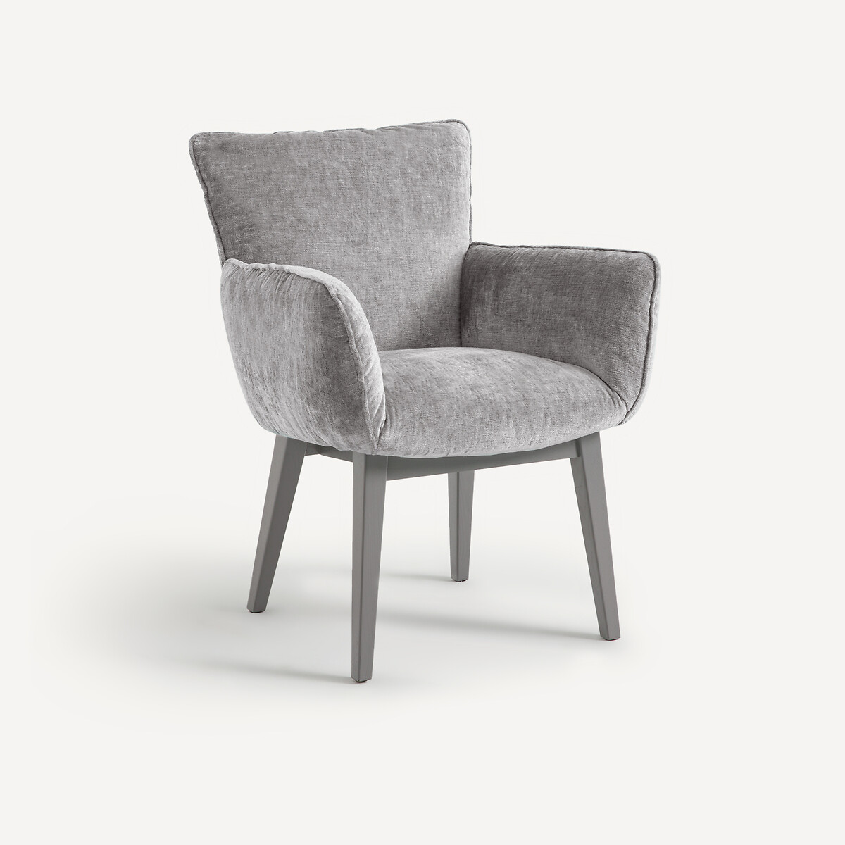 Кресло столовое из велюра (серый)