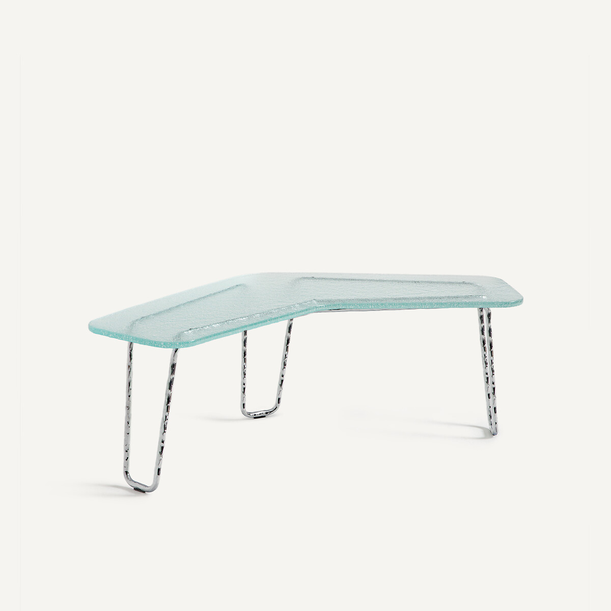 Стол журнальный из стекла и металла, В35 см