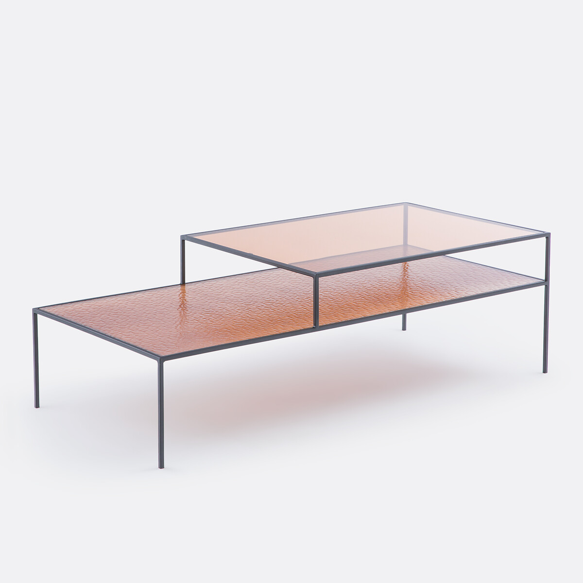 Журнальный столик с двумя стеклянными столешницами