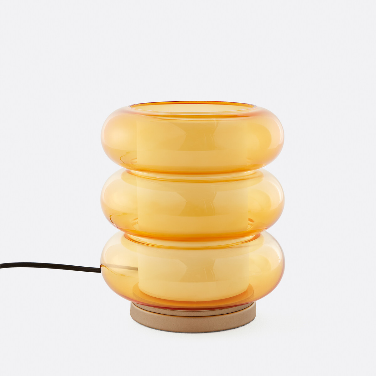 Настольная лампа из янтарного стекла
