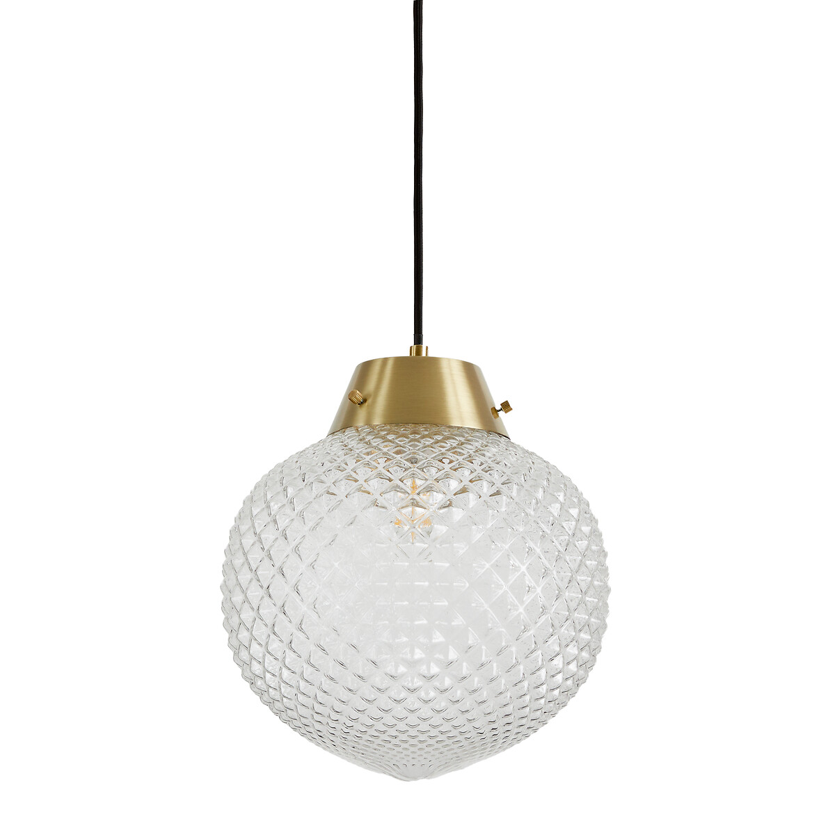 Светильник из резного стекла с отделкой латунь