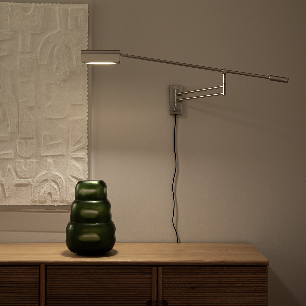 Регулируемая настольная лампа из сатинированного никеля