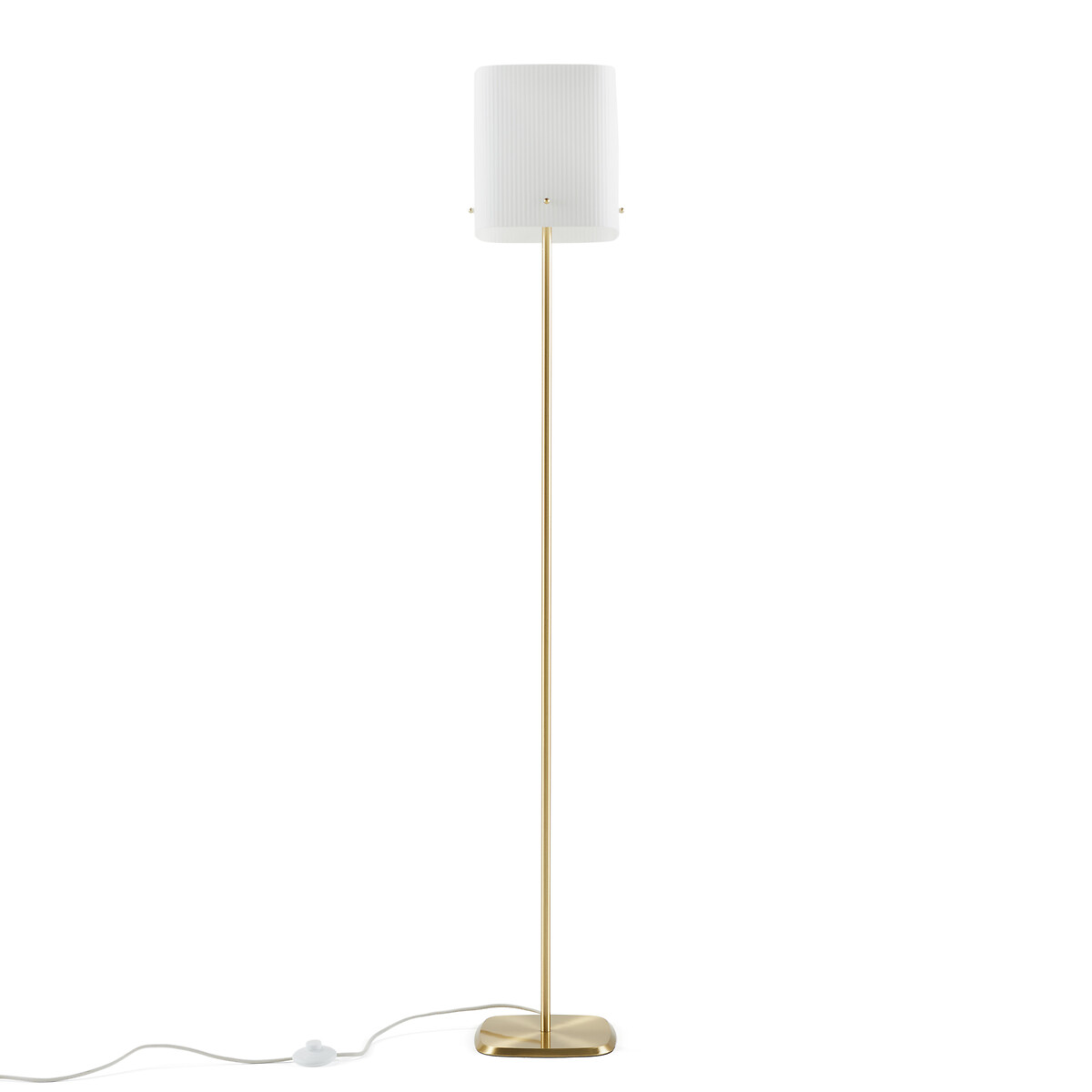 Торшер из белой латуни и граненого стекла