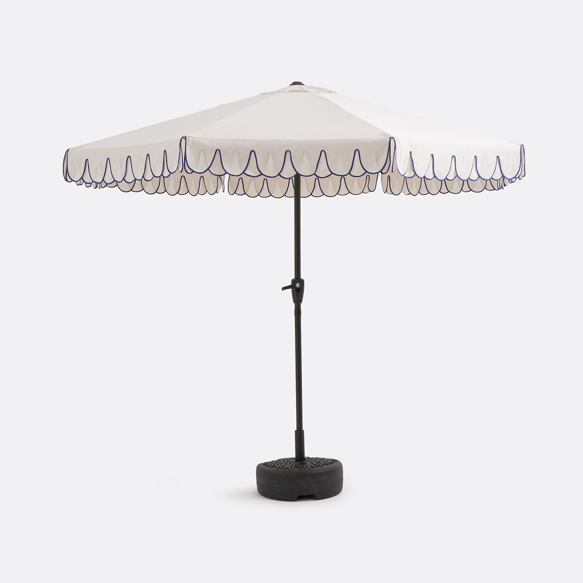 Зонт садовый XXL с двойным воланом (Белый/синий)