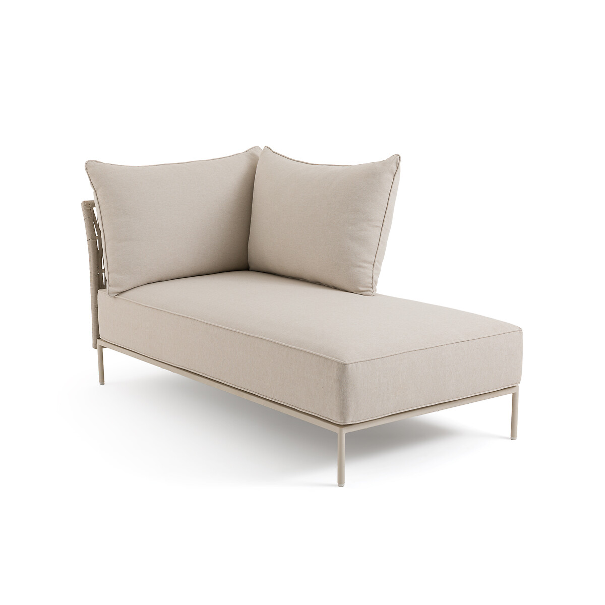 Кушетка двухсторонняя с плетеными ремешками (серый меланж)