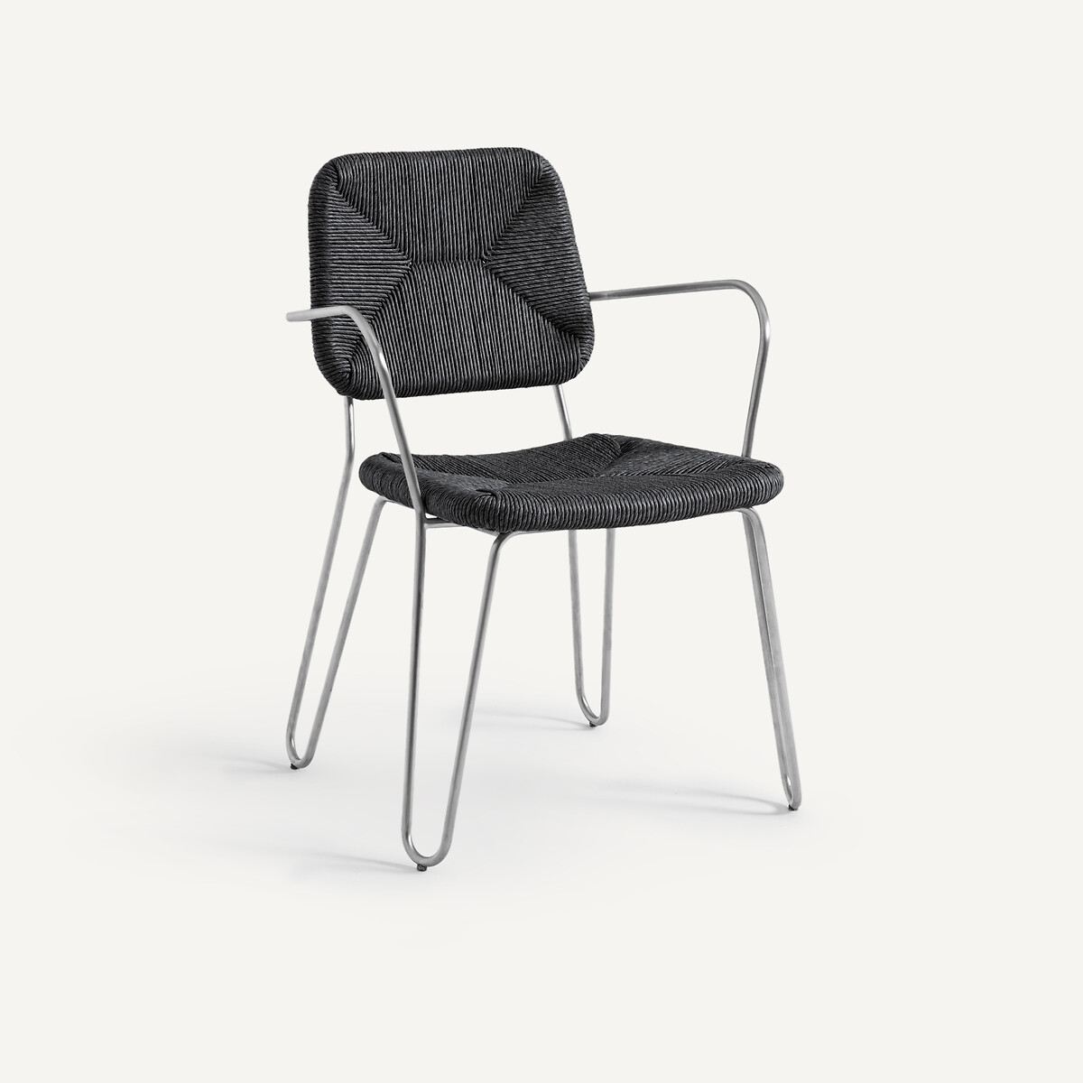 Кресло столовое из плетеного волокна эколен (угольный)