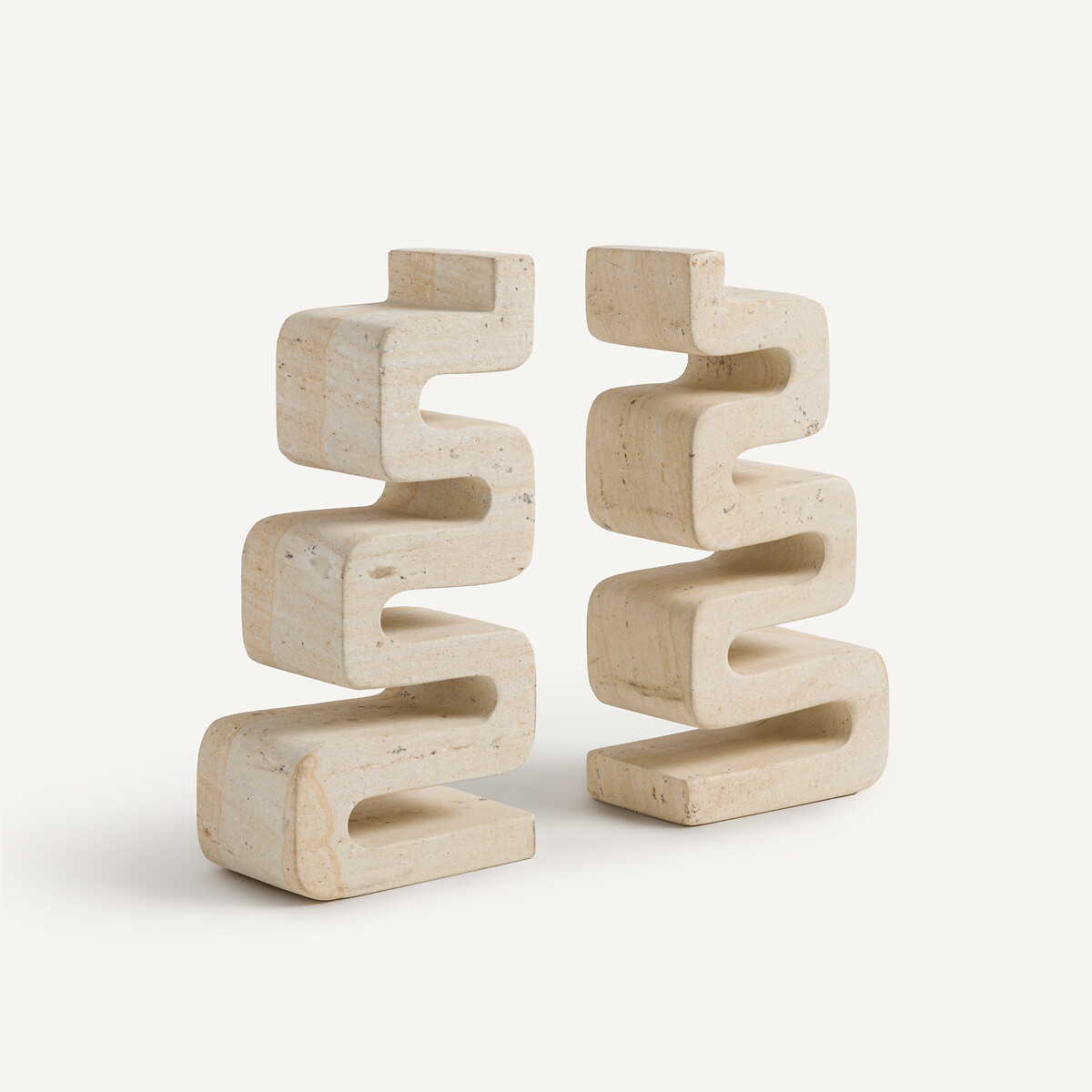 Комплект из двух подставок для книг из окаменелого дерева