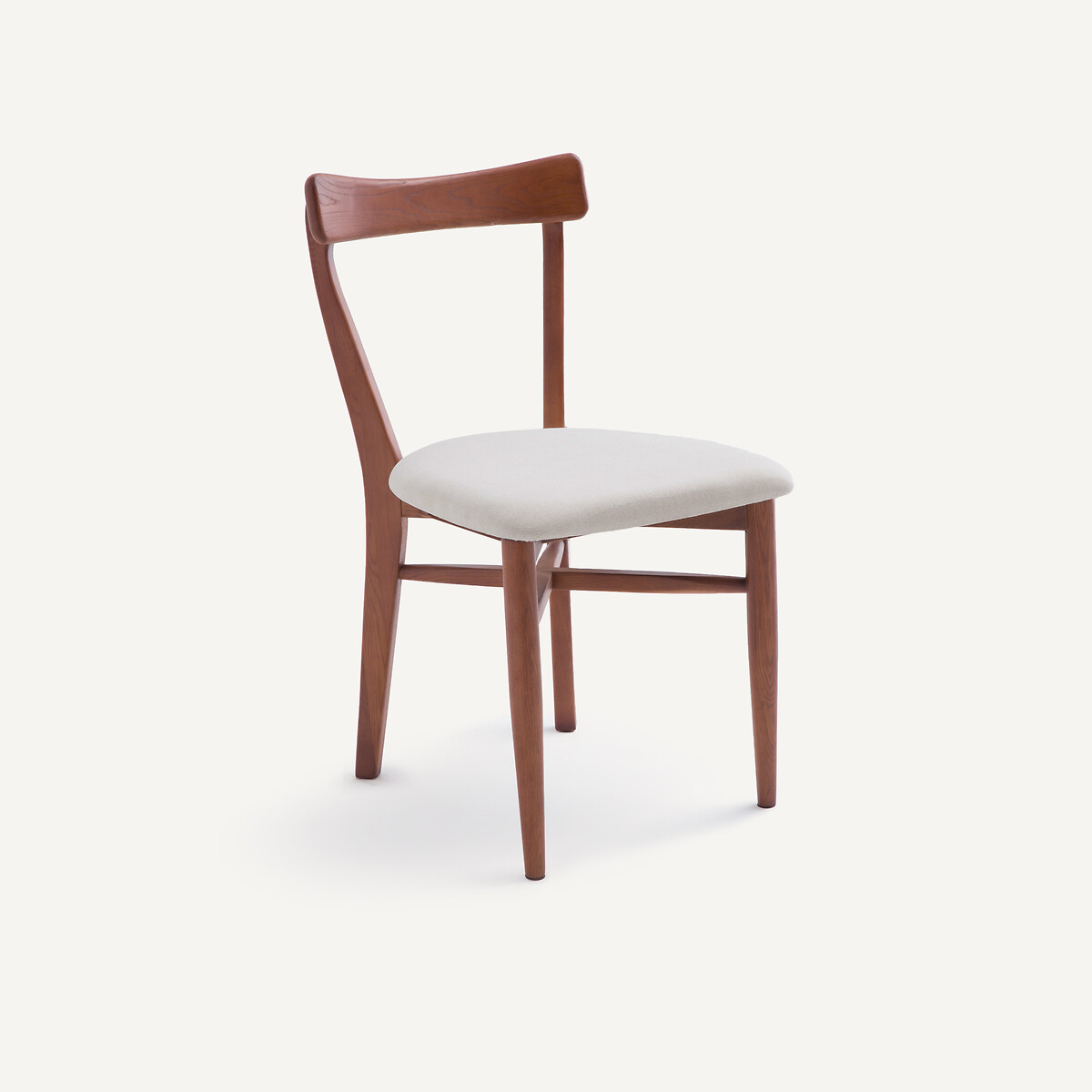 Комплект из двух стульев из дуба и хлопка/льна