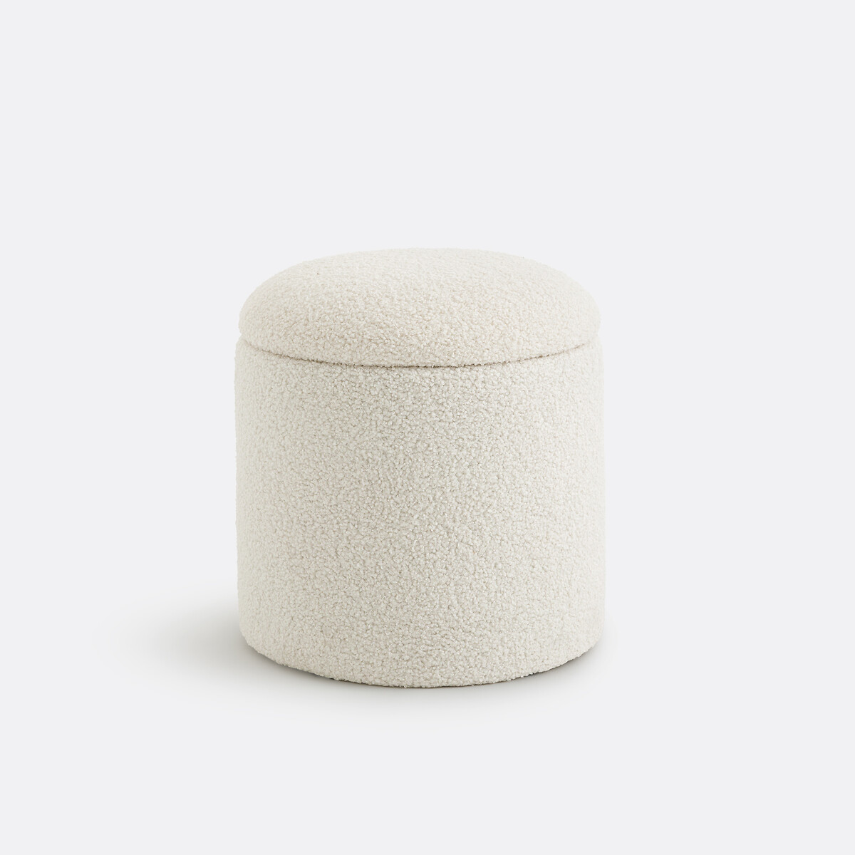 Пуф из ткани букле с ящиком (экрю)
