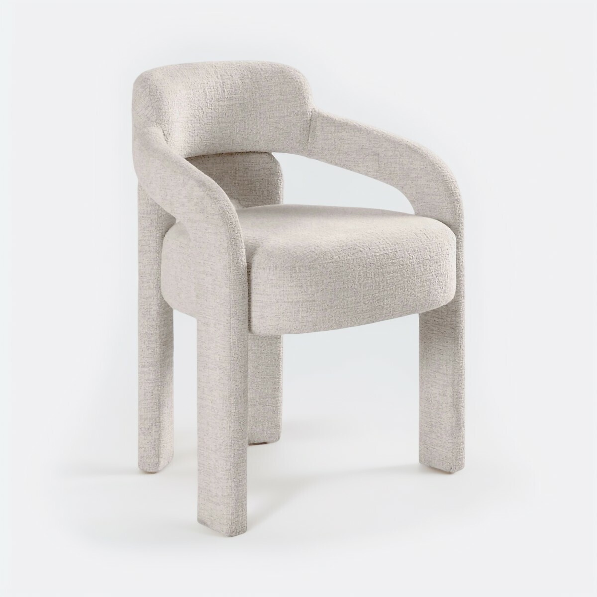 Стул с мягкой обивкой в стиле минимализма (бежевый экрю)