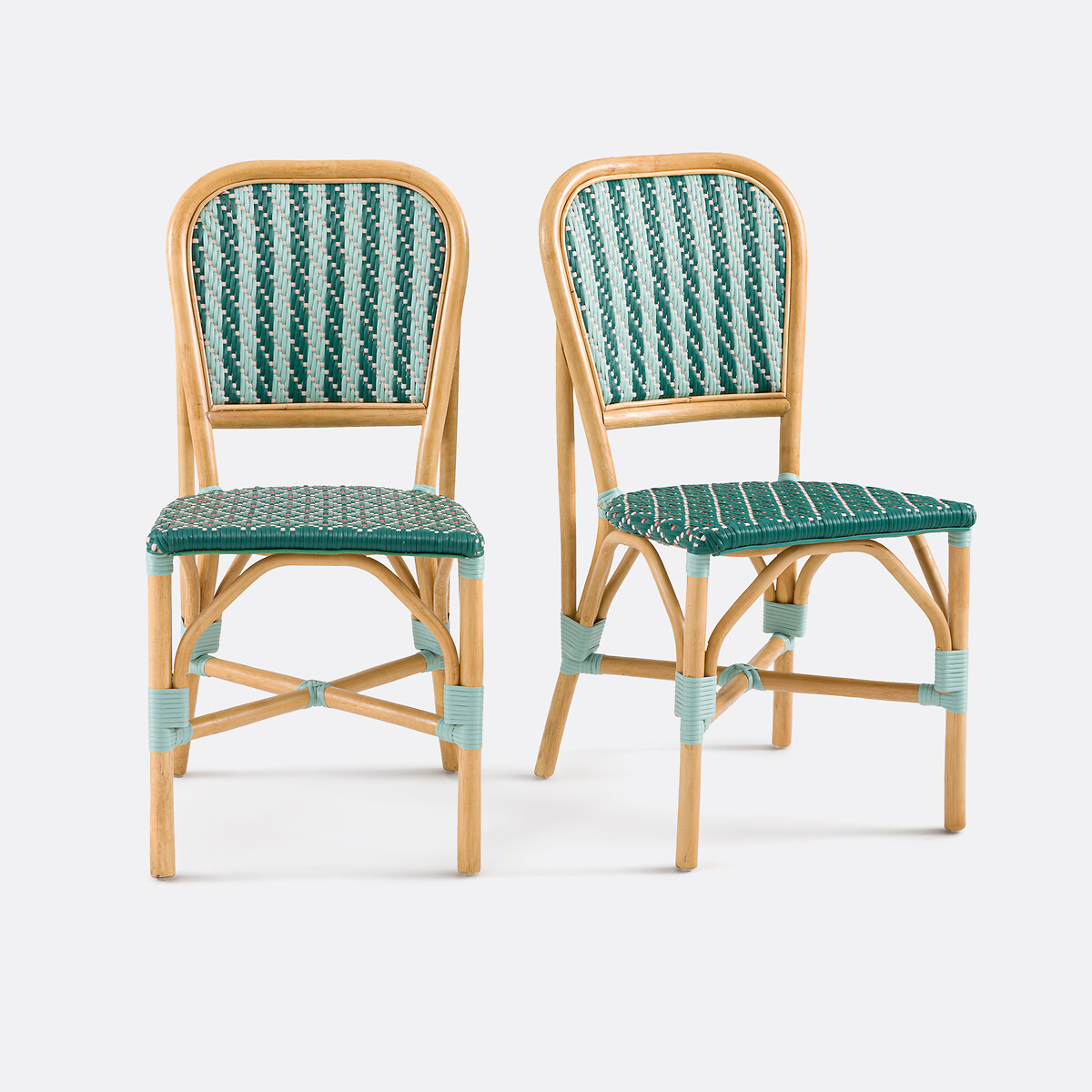 Комплект из 2 плетеных стульев(зеленый)