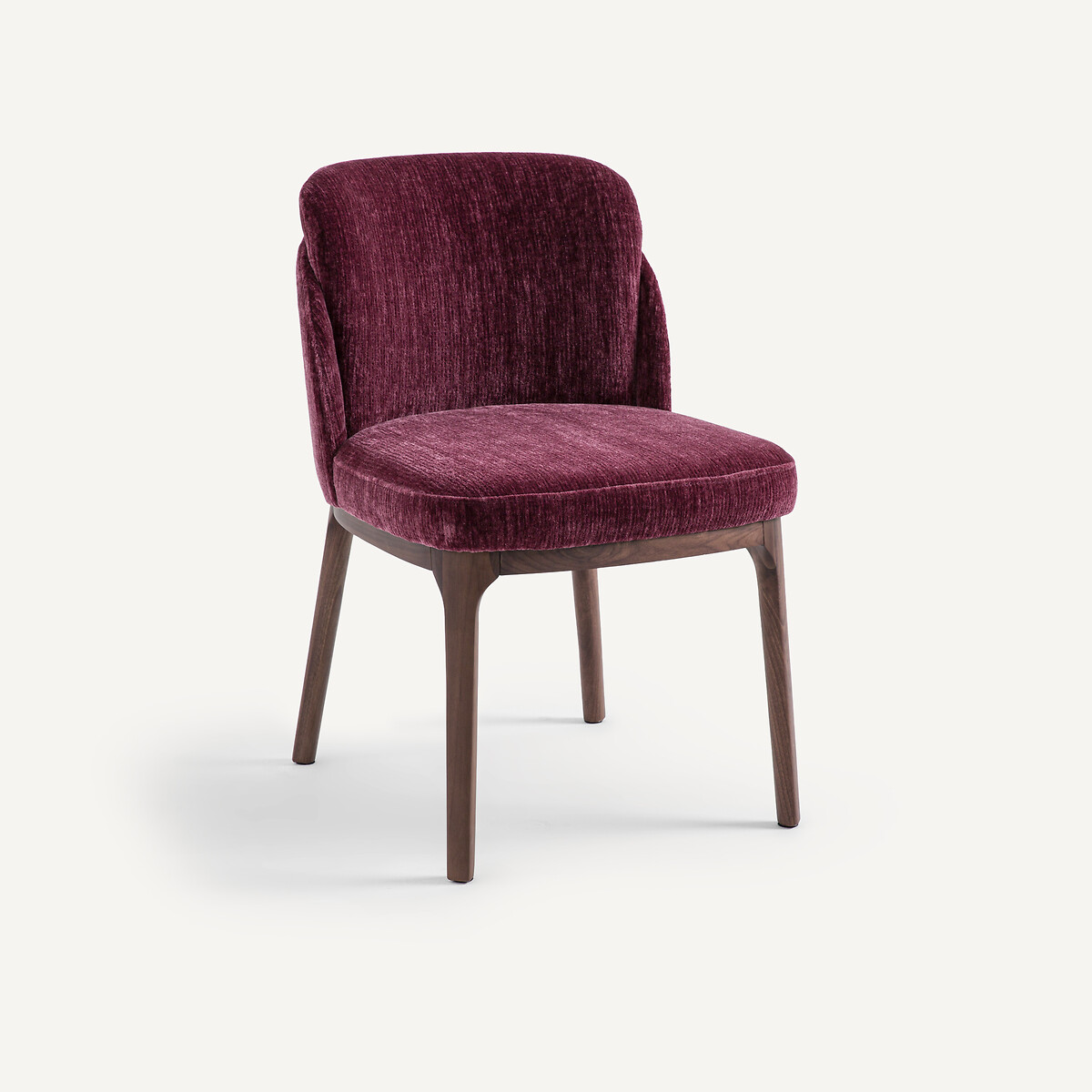 Стул из орехового дерева в велюровой обивке(темно-бордовый)