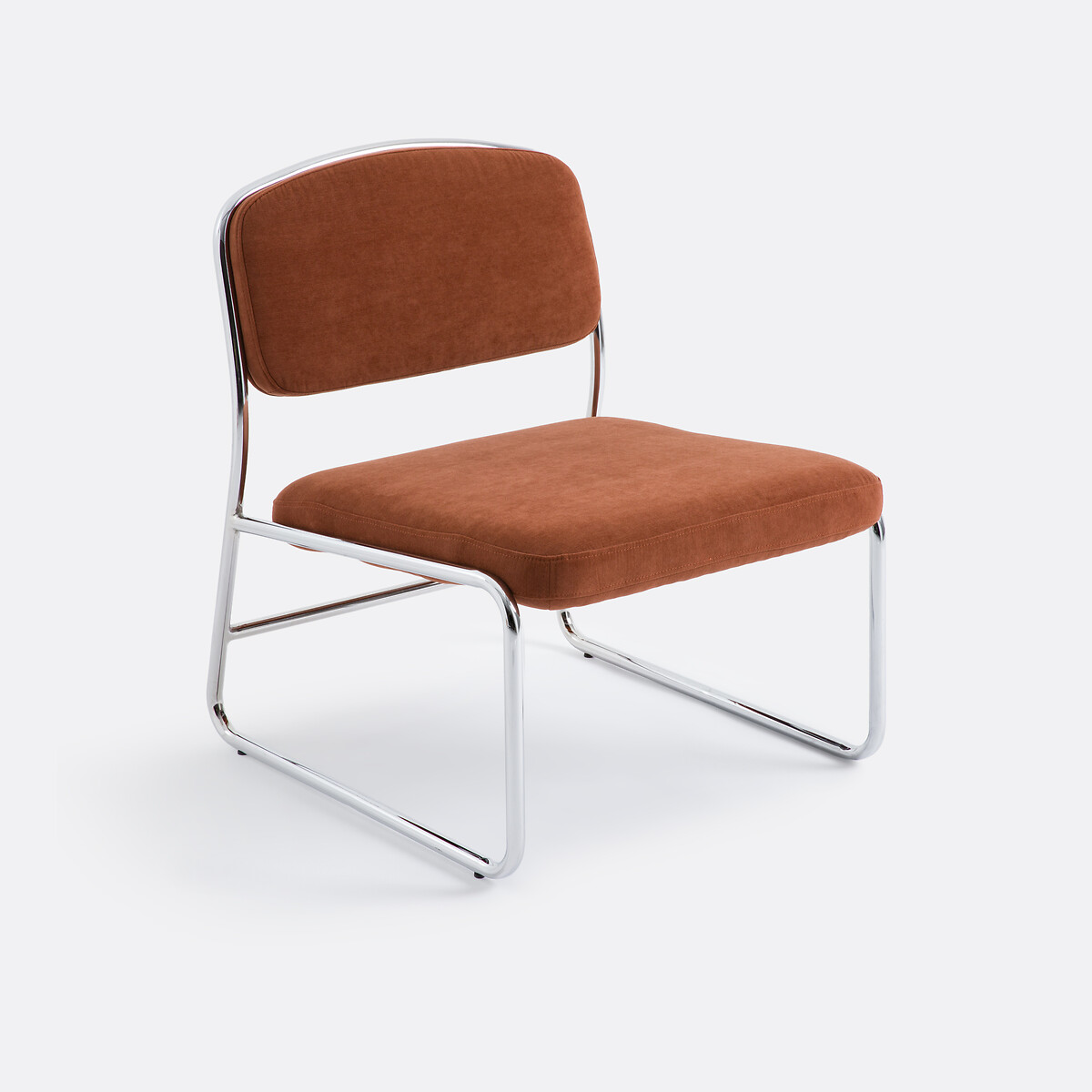 Кресло из хрома и ткани (терракота)