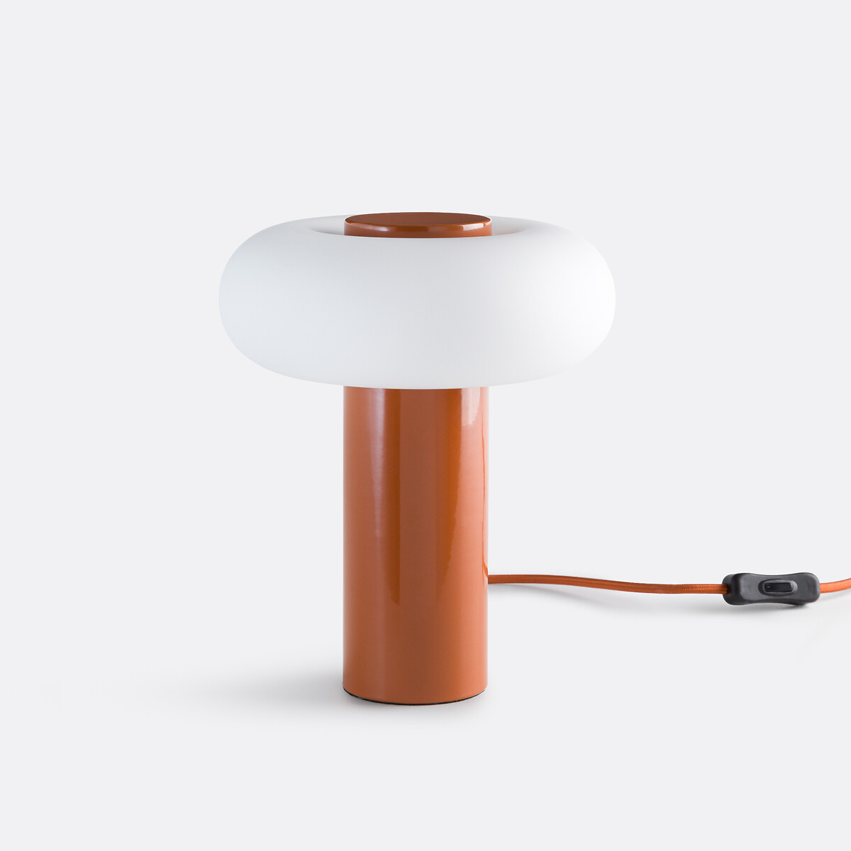 Настольная лампа из металла и опалового стекла высотой 26,5 см,