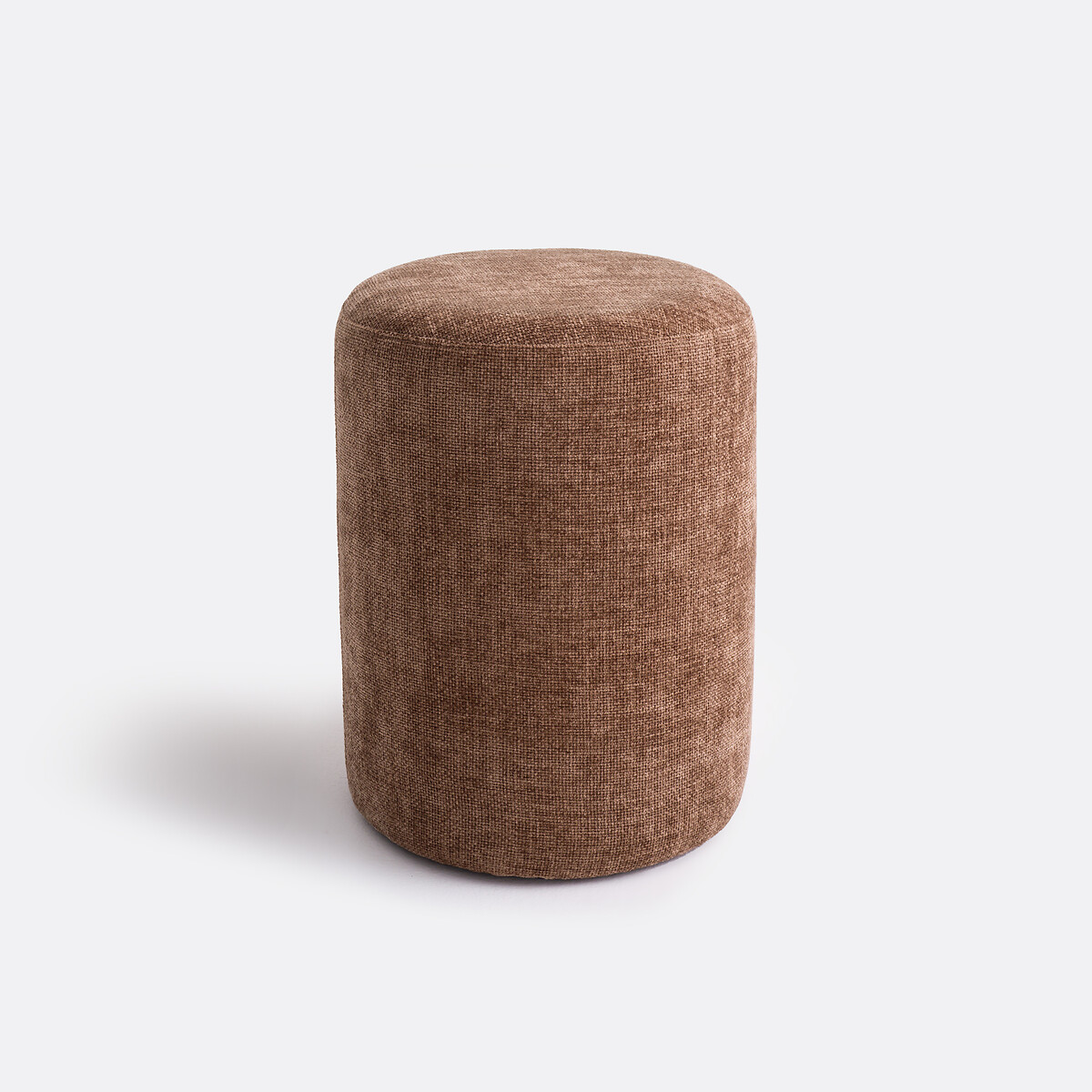 Пуф в обивке из текстурированной ткани (бледно-розовый)