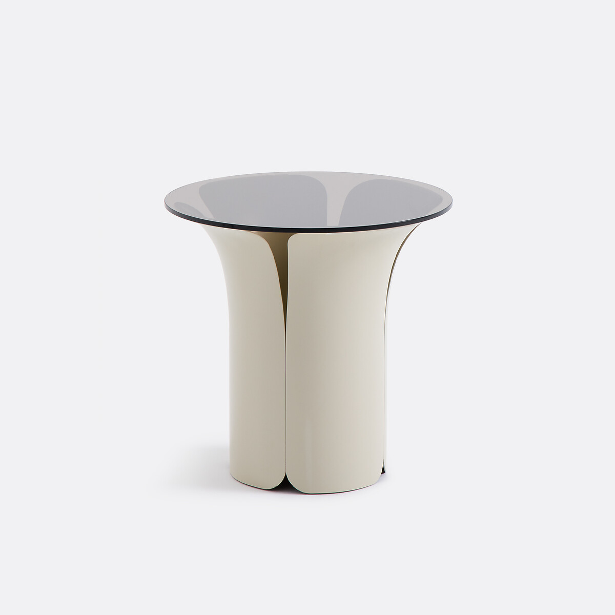 Журнальный столик, сталь и дымчатое стекло