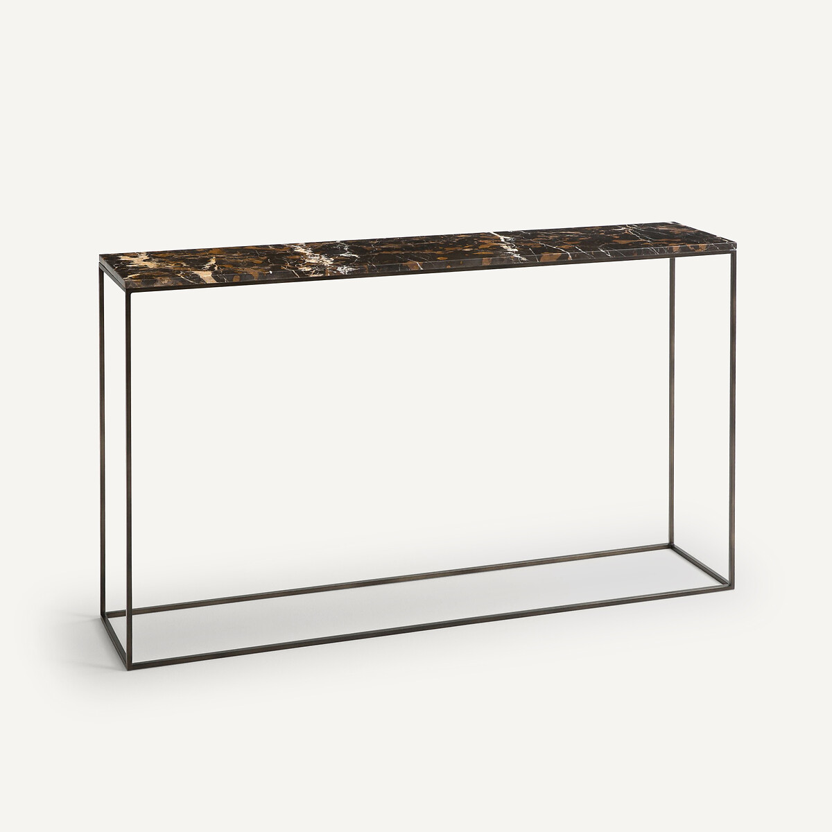 Стол-консоль из янтарного мрамора и металла Д.125 см