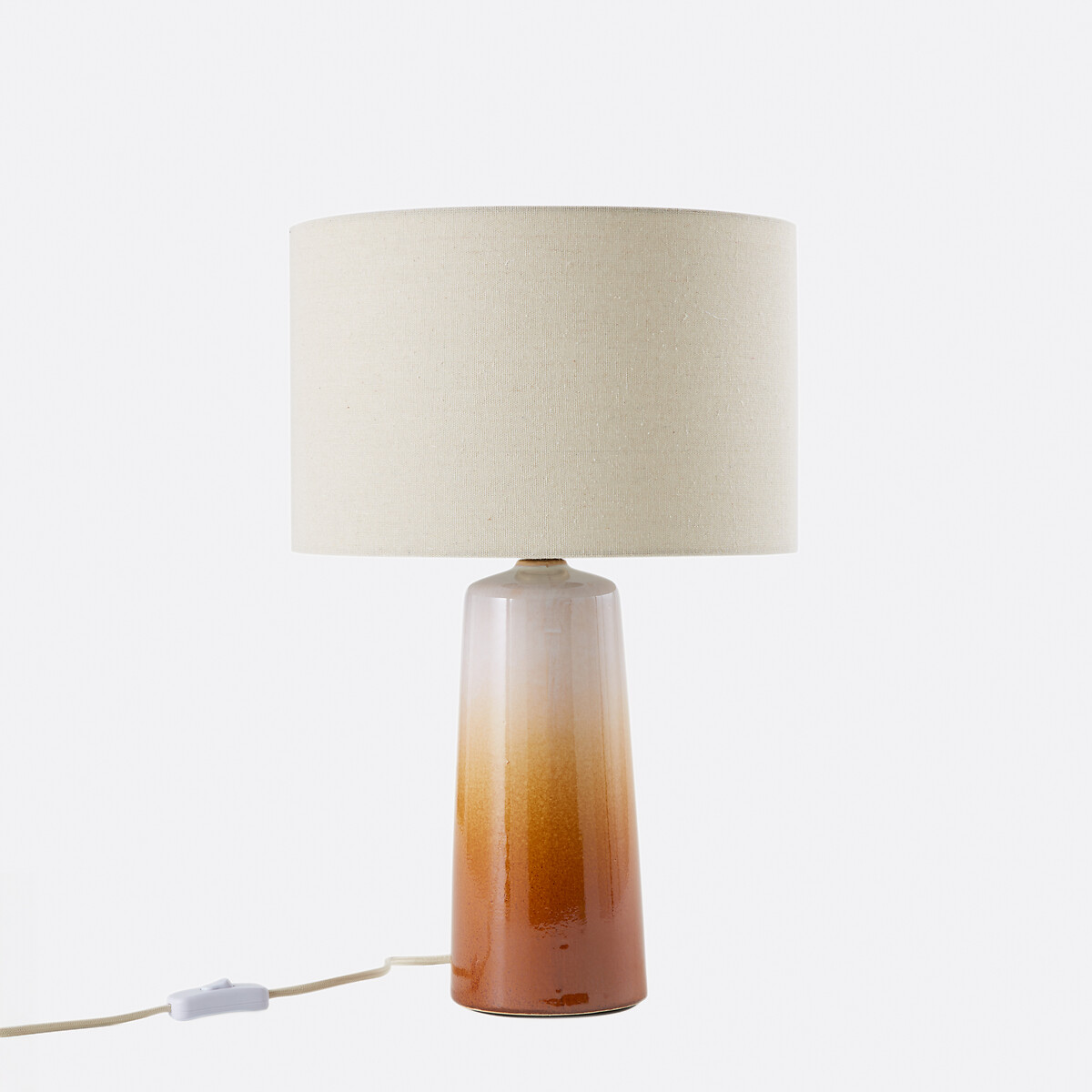 Настольная лампа из керамики и льна высотой.47 см