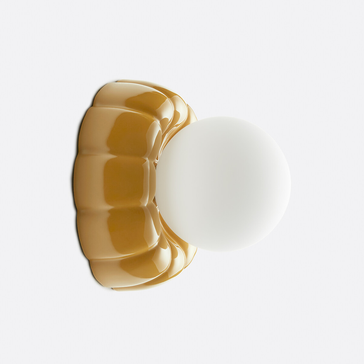 Настенный или потолочный светильник, рифленый, из керамики и опалового стекла