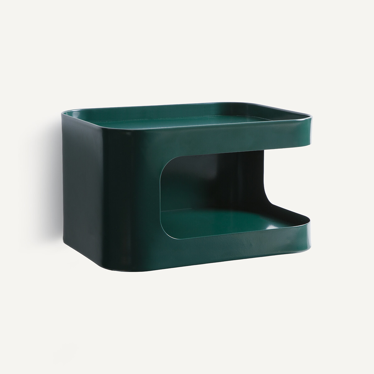 Стальная настенная прикроватная тумба, 1 ниша (зеленый)