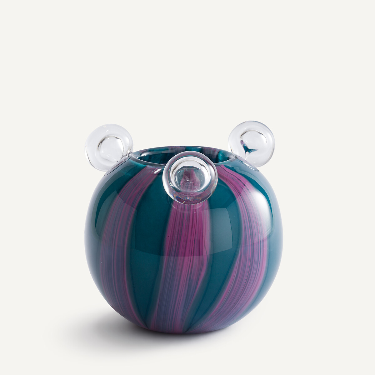 Ваза из выдувного стекла с 3 пузырьками, В18 см