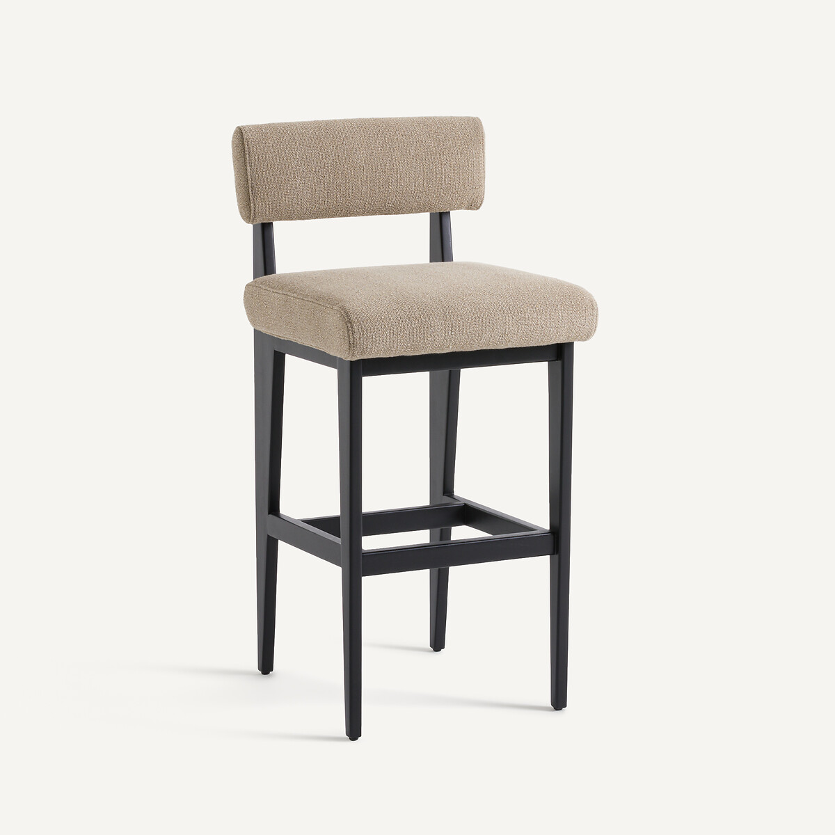 Барный стул из массива бука и текстурированной ткани