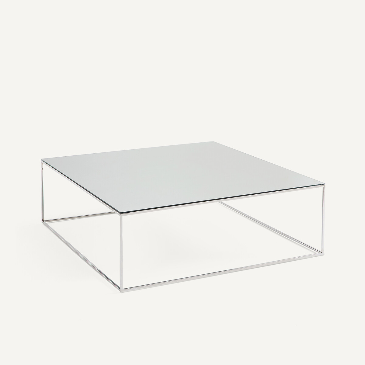 Зеркальный журнальный столик из хромированного металла